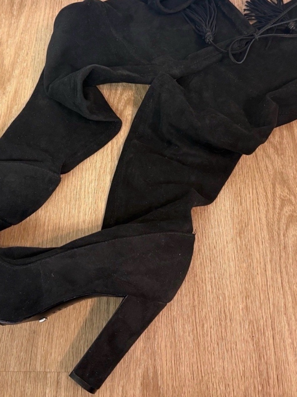 Brand New Schutz Black Suede Over-the-Knee Boots size 7.5
